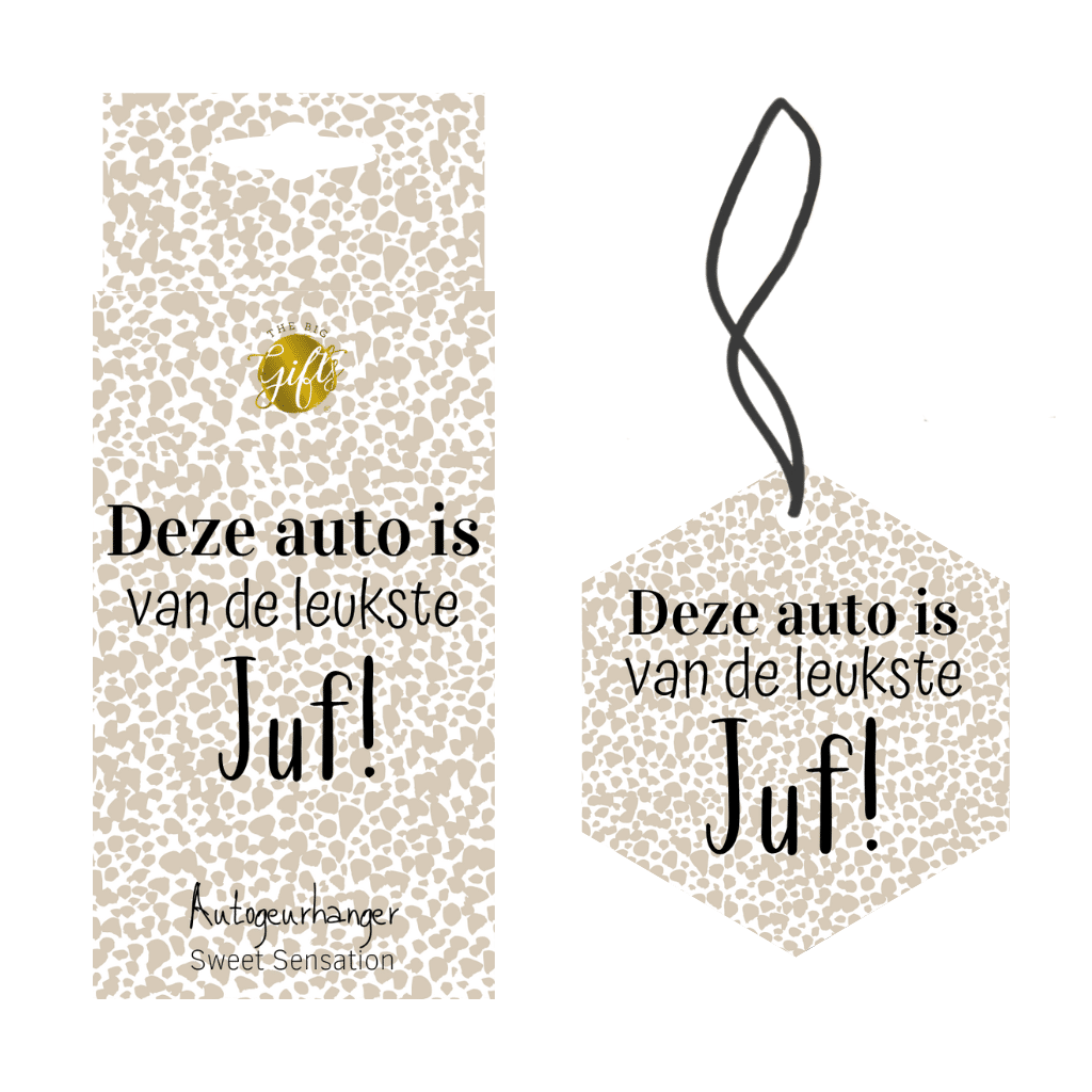 Autogeurhanger – Juf beige