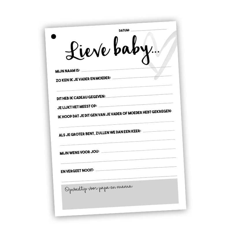 Mijn kraambezoek invulkaarten 25 pers. - Afbeelding 3