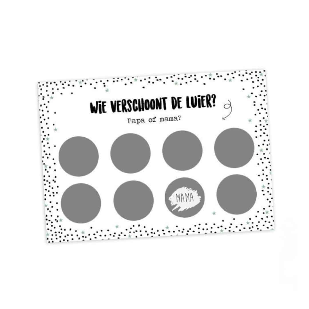 Kraskaart luier verschonen XL