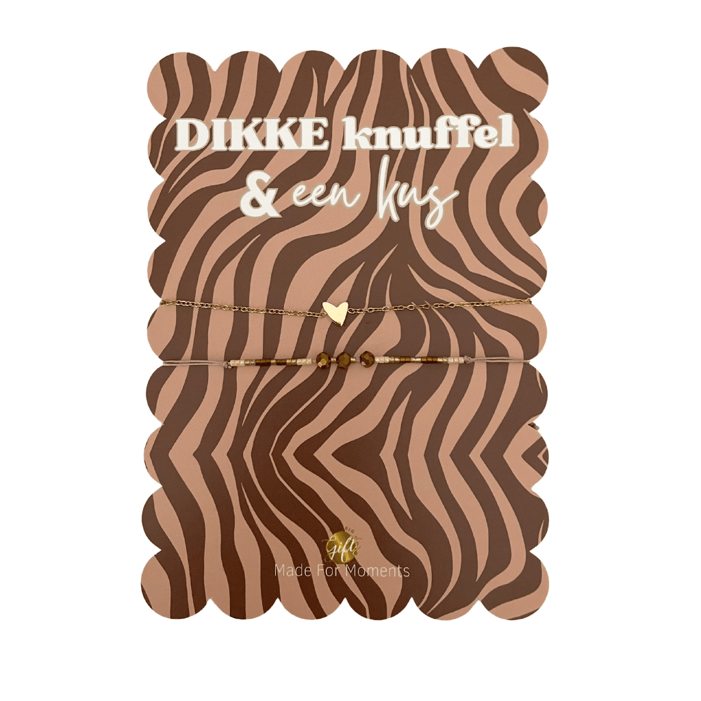 Armband set – Dikke knuffel en een kus