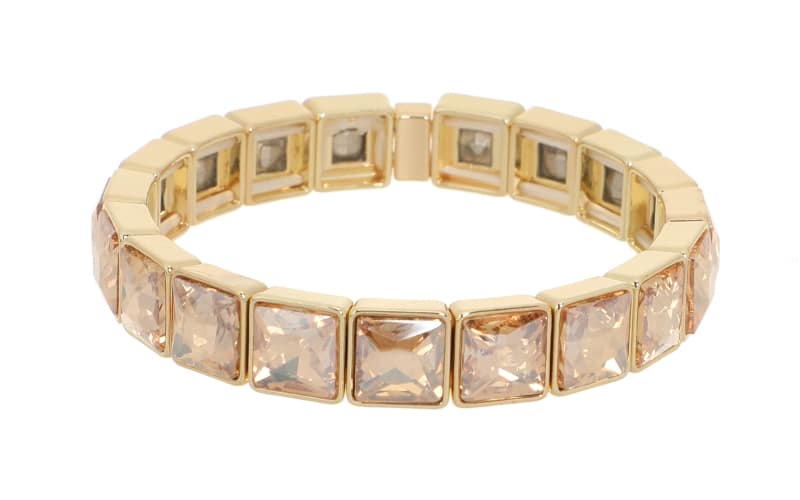 Lara Damesarmband Champagne – Stijlvolle Schakelarmband met Kristallen
