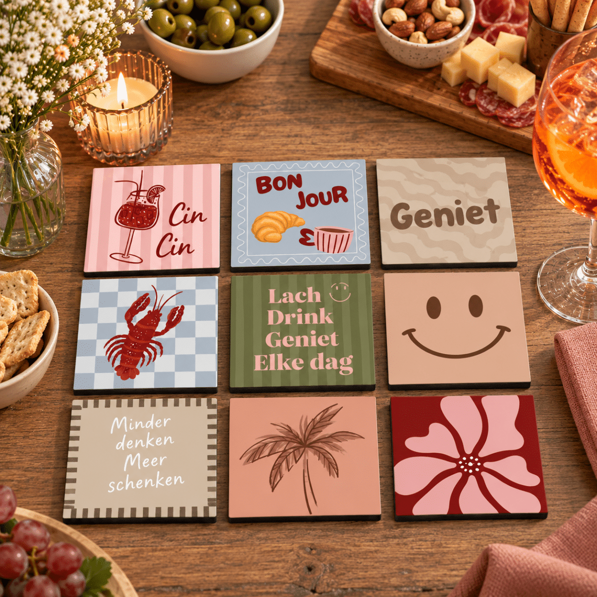 Onderzetters met tekst – 13 designs